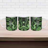 Personalised Maori Romantic Valentine Ceramic Mug The Hongi Kiss Green Galaxy