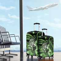 Maori Romantic Valentine Luggage Cover The Hongi Kiss Green Galaxy