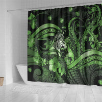 Maori Romantic Valentine Shower Curtain The Hongi Kiss Green Galaxy