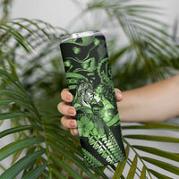 Personalised Maori Romantic Valentine Skinny Tumbler The Hongi Kiss Green Galaxy DT05 - Polynesian Pride