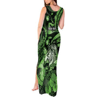 Personalised Maori Romantic Valentine Tank Maxi Dress The Hongi Kiss Green Galaxy