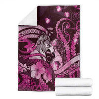 Maori Romantic Valentine Blanket The Hongi Kiss Pink Galaxy