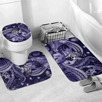 Maori Romantic Valentine Bathroom Set The Hongi Kiss Purple Galaxy