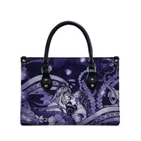 Maori Romantic Valentine Leather Bag The Hongi Kiss Purple Galaxy