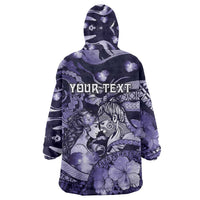 Personalised Maori Romantic Valentine Wearable Blanket Hoodie The Hongi Kiss Purple Galaxy DT05 - Polynesian Pride