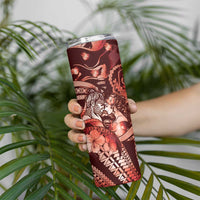 Personalised Maori Romantic Valentine Skinny Tumbler The Hongi Kiss Red Galaxy DT05 - Polynesian Pride