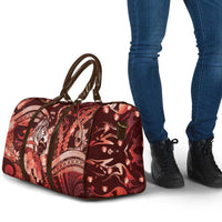 Maori Romantic Valentine Travel Bag The Hongi Kiss Red Galaxy
