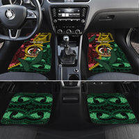 Personalised Vanuatu Independence Day Car Mats Boar Tusk Warrior Tribal Floral Patterns
