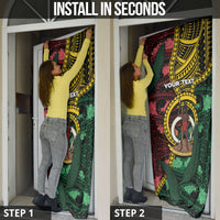 Personalised Vanuatu Independence Day Door Cover Boar Tusk Warrior Tribal Floral Patterns