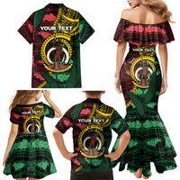 Personalised Vanuatu Independence Day Family Matching Mermaid Dress and Hawaiian Shirt Boar Tusk Warrior Tribal Floral Patterns DT05 Mom's Dress Multicolor - Polynesian Pride