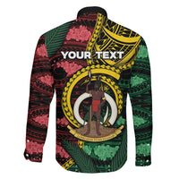 Personalised Vanuatu Independence Day Family Matching Puletasi and Hawaiian Shirt Boar Tusk Warrior Tribal Floral Patterns DT05 Son's Shirt Multicolor - Polynesian Pride
