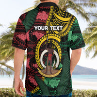 Personalised Vanuatu Independence Day Hawaiian Shirt Boar Tusk Warrior Tribal Floral Patterns DT05 - Polynesian Pride