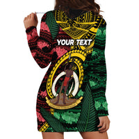 Personalised Vanuatu Independence Day Hoodie Dress Boar Tusk Warrior Tribal Floral Patterns DT05 - Polynesian Pride