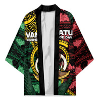 Personalised Vanuatu Independence Day Kimono Boar Tusk Warrior Tribal Floral Patterns