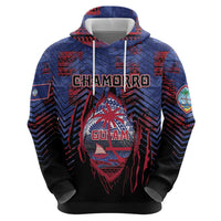 Personalised Guam Hoodie Chamorro Seal Tribal Scratch Design - Polynesian Pride