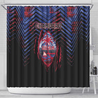 Guam Shower Curtain Chamorro Seal Tribal Scratch Design - Polynesian Pride