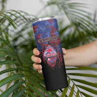 Personalised Guam Skinny Tumbler Chamorro Seal Tribal Scratch Design - Polynesian Pride