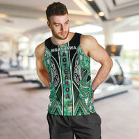 Aotearoa Ngati Awa Men Tank Top Maori Tribal Green Marble Paua Shell Pattern DT05 Green - Polynesian Pride
