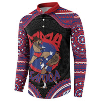 Personalised Samoa Mixed Martial Arts Button Sweatshirt Flying Knee Of Samoan - Polynesian Pride
