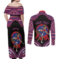 Personalised Samoa Mixed Martial Arts Couples Matching Off Shoulder Maxi Dress and Long Sleeve Button Shirt Flying Knee Of Samoan - Polynesian Pride