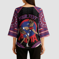 Personalised Samoa Mixed Martial Arts Kimono Sleeve Blouse Flying Knee Of Samoan - Polynesian Pride