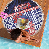 American Samoa Beach Blanket Bald Eagle With Polynesian Pattern - Polynesian Pride