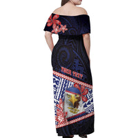 Personalized American Samoa Family Matching Off Shoulder Maxi Dress and Hawaiian Shirt Bald Eagle With Polynesian Pattern - Polynesian Pride