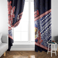 American Samoa Window Curtain Bald Eagle With Polynesian Pattern - Polynesian Pride