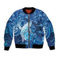 Personalised Northern Mariana Islands Bomber Jacket Galaxy Polynesian Shark Tattoo - Polynesian Pride