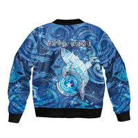 Personalised Northern Mariana Islands Bomber Jacket Galaxy Polynesian Shark Tattoo - Polynesian Pride