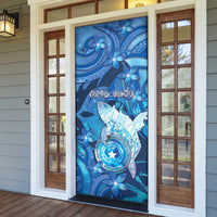 Northern Mariana Islands Door Cover Galaxy Polynesian Shark Tattoo - Polynesian Pride
