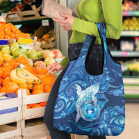 Northern Mariana Islands Grocery Bag Galaxy Polynesian Shark Tattoo - Polynesian Pride