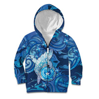 Personalised Northern Mariana Islands Kid Hoodie Galaxy Polynesian Shark Tattoo - Polynesian Pride