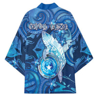 Personalised Northern Mariana Islands Kimono Galaxy Polynesian Shark Tattoo - Polynesian Pride