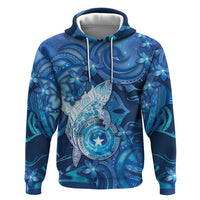 Personalised Northern Mariana Islands Zip Hoodie Galaxy Polynesian Shark Tattoo DT05 Pullover Hoodie Blue - Polynesian Pride