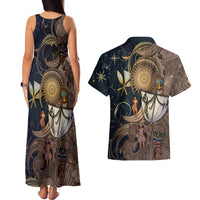 Hawaii Makahiki Couples Matching Tank Maxi Dress and Hawaiian Shirt Polynesian Sky And Earth DT05 - Polynesian Pride