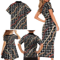 Hawaii Palaka Niihau Shell Lei Family Matching Short Sleeve Bodycon Dress and Hawaiian Shirt Tropical Island Plaid Patterns DT05 - Polynesian Pride