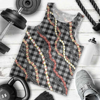 Hawaii Palaka Niihau Shell Lei Men Tank Top Tropical Island Plaid Patterns