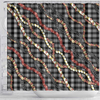 Hawaii Palaka Niihau Shell Lei Shower Curtain Tropical Island Plaid Patterns