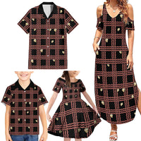 Hawaii Palaka Kahelelani Shell Lei Costume Family Matching Summer Maxi Dress and Hawaiian Shirt Plaid Patterns