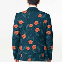 Hawaii Monstera Blazer Hibiscus Flowers Simple Style - Polynesian Pride