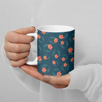 Hawaii Monstera Ceramic Mug Hibiscus Flowers Simple Style - Polynesian Pride