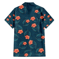 Hawaii Monstera Family Matching Off The Shoulder Long Sleeve Dress and Hawaiian Shirt Hibiscus Flowers Simple Style DT05 - Polynesian Pride