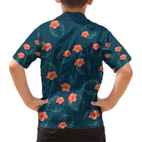 Hawaii Monstera Kid Hawaiian Shirt Hibiscus Flowers Simple Style - Polynesian Pride