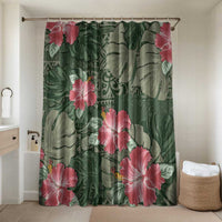 Hawaii Bathroom Set Green Polynesian Monstera Patterns - Polynesian Pride