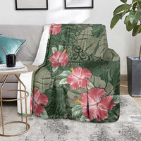 Hawaii Blanket Green Polynesian Monstera Patterns - Polynesian Pride