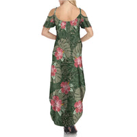 Hawaii Family Matching Summer Maxi Dress and Hawaiian Shirt Green Polynesian Monstera Patterns DT05 - Polynesian Pride
