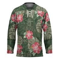 Hawaii Hockey Jersey Green Polynesian Monstera Patterns DT05 Unisex Green - Polynesian Pride