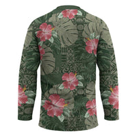Hawaii Hockey Jersey Green Polynesian Monstera Patterns DT05 - Polynesian Pride