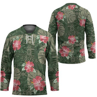 Hawaii Hockey Jersey Green Polynesian Monstera Patterns DT05 - Polynesian Pride